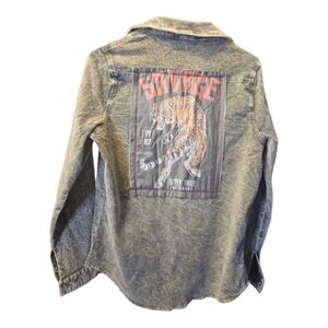 Savage Button Up Gray Denim Button-Up Shirt